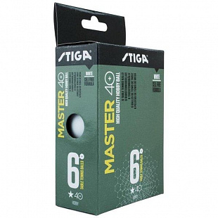 Мяч для настольного тенниса Stiga Master ABS 1* 6шт White