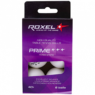 Мяч для настольного тенниса Roxel Prime 3* 6 шт white