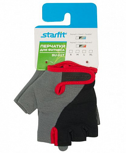 Перчатки для фитнеса Starfit SU-117 Black/Grey/Red