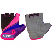 Велоперчатки STG летние violet/black/pink Х87909