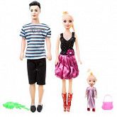 Набор игровой Shenzhen Toys Семья, 3 куклы (папа, мама, дочь) DD-011