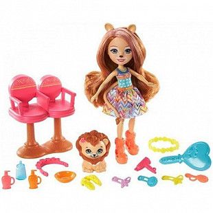 Набор Enchantimals Стильный салон c куклой Лейси Лёва GTM29