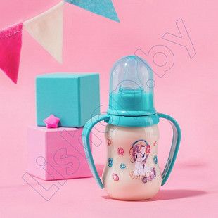 Бутылочка для кормления Baby Planet с ручками и узким горлышком 125 мл., 3 мес.+ (8427/1)