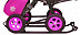 Санки-коляска Galaxy Snow City-1-1 Мишка в красном Надувные колеса pink