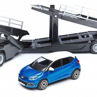 Автовоз Bburago Mercedes Benz Actros + машинка Bburago Ford Renault Captur (18-31456/18-31457) red