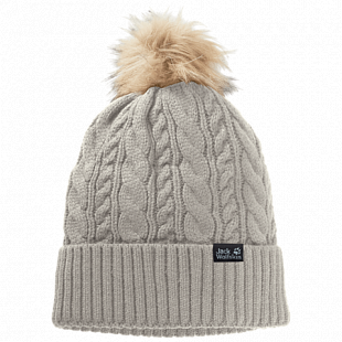 Шапка женская Jack Wolfskin Narita Pompom Cap Women dusty grey