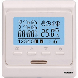 Терморегулятор Rexant с дисплеем и автоматическим программированием R51XT white 51-0532