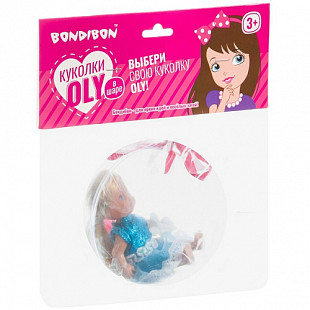 Набор игровой Bondibon куколка OLY с собачкой и сумочкой в прозрачном шаре LS411 blue