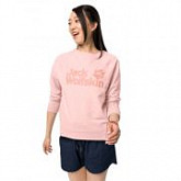 Пуловер женский Jack Wolfskin Logo Sweatshirt W blush pink