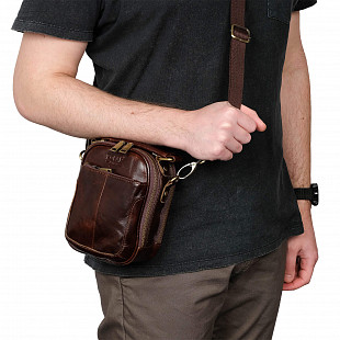 Мужская кожаная сумка Polar 24021 black