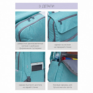 Рюкзак городской GRIZZLY RD-148-1	/2 mint