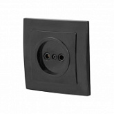 Розетка Юпитер 1-ая Стандарт RS 16-131 Ч без заземления black JP7423-02