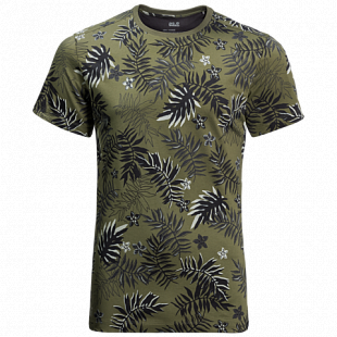 Футболка мужская Jack Wolfskin Leaf T M woodland green allover