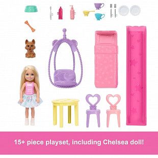 Кукла Barbie Family & Friends Chelsea Pop-Up House (JFW49)