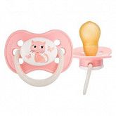 Пустышка Canpol babies Cute Animals Латексная Круглая 6-18 мес. (22/594) pink