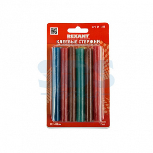 Клеевые стержни Rexant 100х11,3 мм colored 12 шт 09-1230