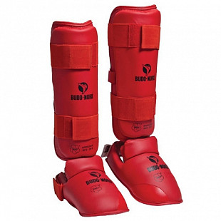 Защита голени и стопы для каратэ Yoi Budo-Nord Wkf red