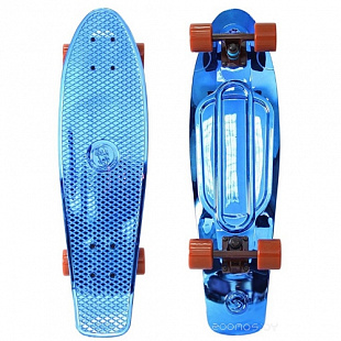 Penny board (пенни борд) Y-Scoo Big Fishskateboard Metallic 27 402H-Bl Blue-Brown