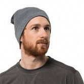 Шапка мужская Jack Wolfskin Rib Hat grey heather 1903891-6110559