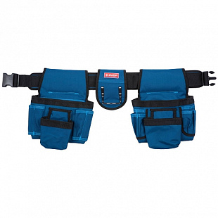 Пояс монтажный для инструментов Зубр синтет. мат-л, 18 карманов, держатель молотка 38640