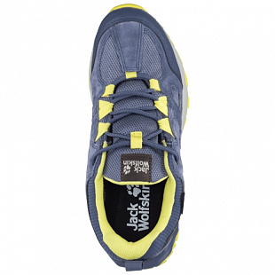 Водонепроницаемые кроссовки женские Jack Wolfskin Vojo Hike Xt Texapore Low W blue / lemon