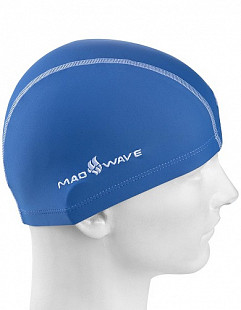 Шапочка для бассейна (плавания) взрослая Mad Wave Ergofit Lycra голубая