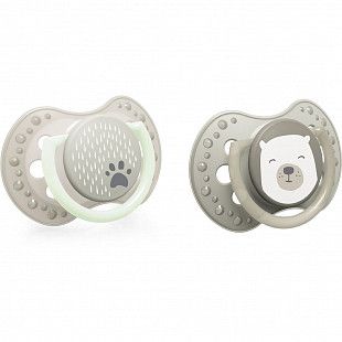 Пустышка силиконовая 0-3 мес. симметричной формы, динамическая LOVI Buddy Bear (22/863_new) 2 шт.