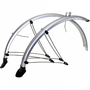 Крылья M-Wave 28"х48 мм с усами 5-386106 silver
