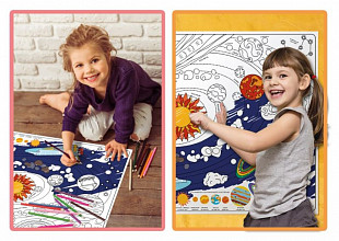 Плакат-раскраска Десятое Королевство Карта мира Космос 02740