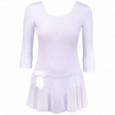Купальник гимнастический Amely рукав 3/4 юбка сетка AA-181 white