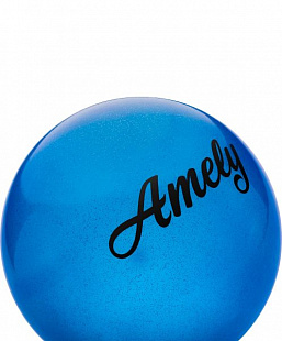 Мяч для художественной гимнастики Amely с блестками AGB-102 15 см blue