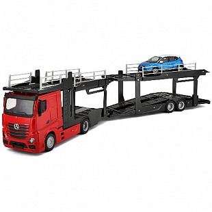 Автовоз Bburago Mercedes Benz Actros + машинка Bburago Ford Renault Captur (18-31456/18-31457) red