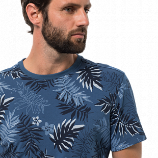 Футболка мужская Jack Wolfskin Leaf T M ocean wave all over