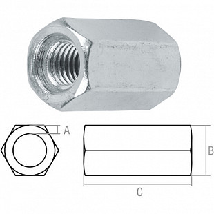 Гайка удлиняющая Starfix М10 1,5х17х3 см 600 штук SM-86963-600