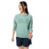 Пуловер женский Jack Wolfskin Logo Sweatshirt W light jade