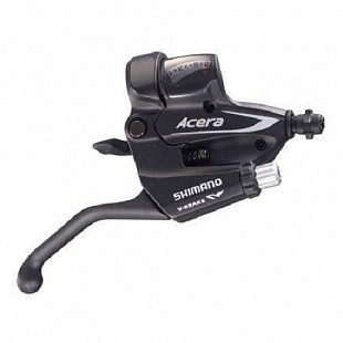 Шифтер левый Shimano st-m360 acera для v-brake под два пальца 3 скорости трос 1800мм black ZSM70366