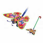 Каталка с ручкой Рыжий Кот Красивая бабочка И-1981