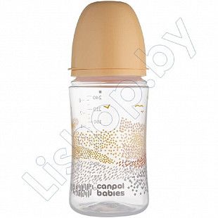 Антиколиковая бутылочка для кормления Canpol babies EasyStart Mountains с широким горлышком 240 мл 3 мес. + (35/243_bei)