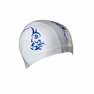 Шапочка для бассейна (плавания) взрослая Mad Wave PU Coated Texture Tattoo white
