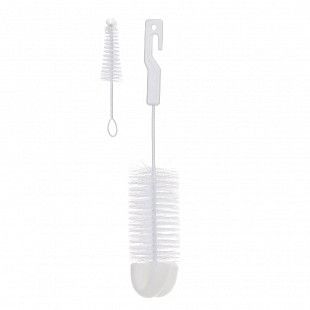 Щетка-ершик Canpol babies для бутылочки и соски со спонжем 2/410 white