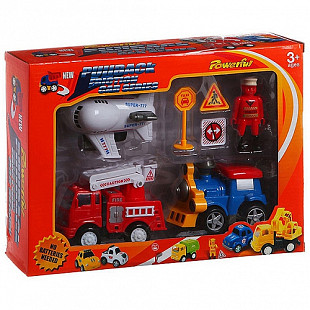 Набор Shenzhen Toys машин (самолет, пожарная машина, паровоз) 558A2