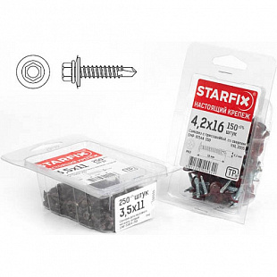 Саморез кровельный Starfix 5.5х25 мм PT3 шайба с прокладка по металлу (50 шт)