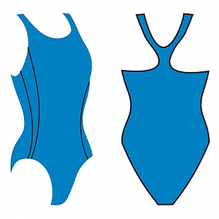 Купальник женский для бассейна Atemi пайпинг bluish/black BW 6 5