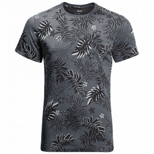 Футболка мужская Jack Wolfskin Leaf T M pebble grey all over