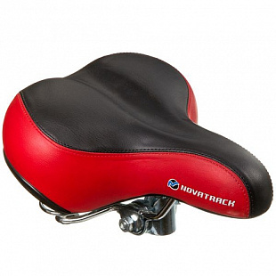 Седло Novatrack широкое с пружинами black/red КЛ98742