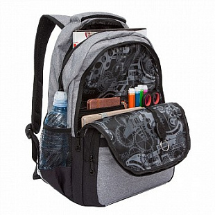 Рюкзак школьный GRIZZLY RB-054-6 /6 grey
