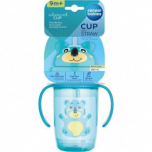 Поильник Canpol babies Hello Little с силиконовой трубочкой 9м+ 400 мл (56/500_tur) turquoise