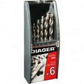 Набор сверл по металлу Diager 6 штук HSS Pro 700C