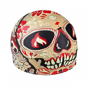 Шапочка для бассейна (плавания) взрослая Mad Wave Tomb Face Silicone Printed brown