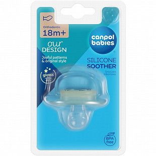 Пустышка Canpol babies силиконовая ортодонтическая Love&Sea 18+ мес. (34/910) blue
